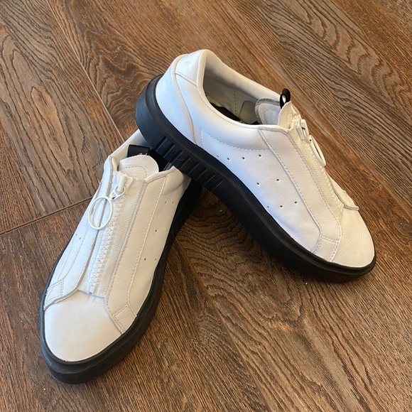 Adidas Shoes - Adidas Sleek Women’s Zip Up Platform Sneaker Shoes, 7. White, with Black Sole.